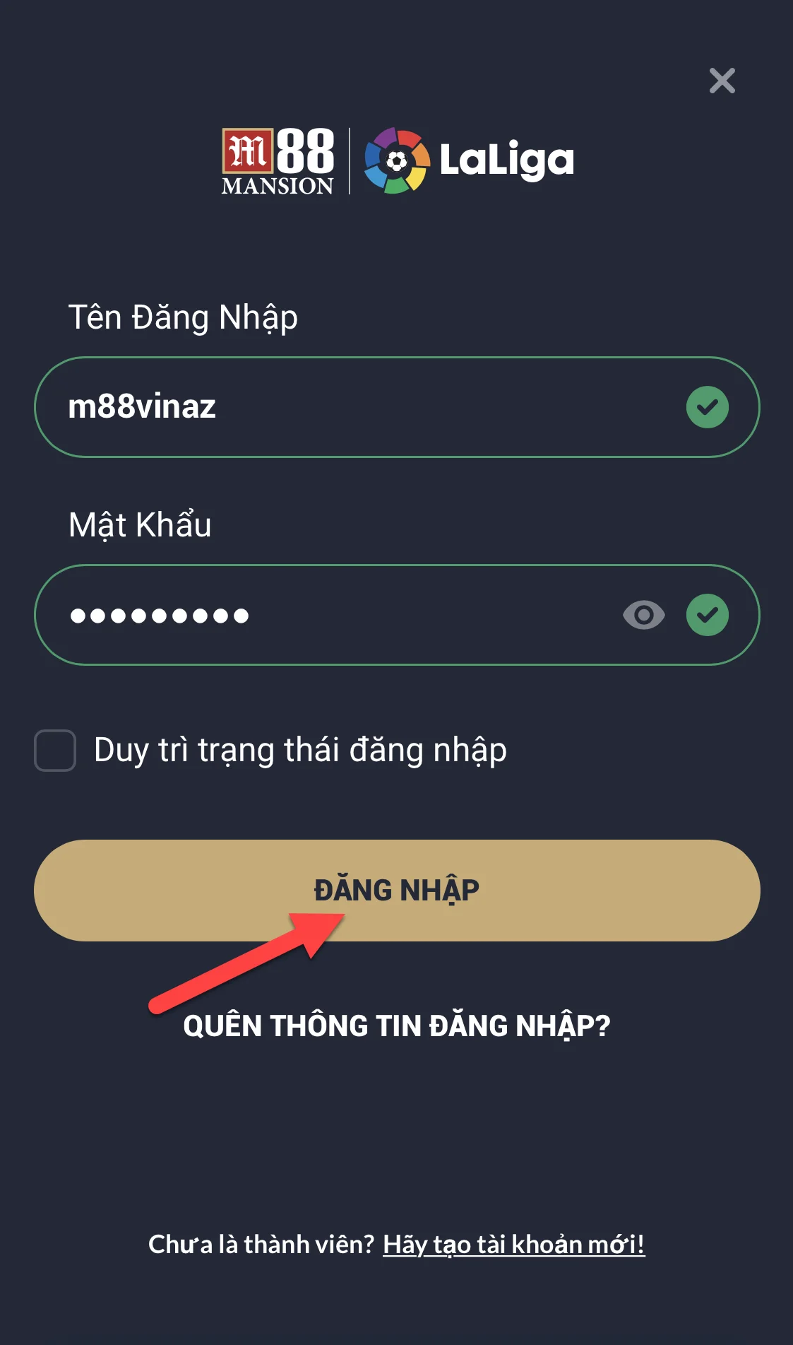 dien-thong-tin-tai-khoan-dang-nhap-m88-tren-dien-thoai